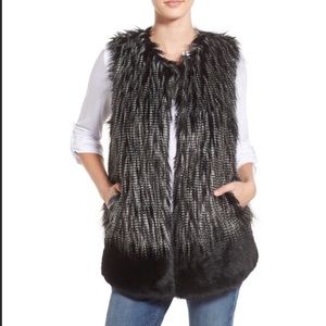 PARKHURST TWO-TONE FAUX FUR VEST-NWOT